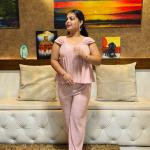 Crinkle Sweetheart Neck Co-Ord