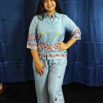 Denim Floral Embroided set