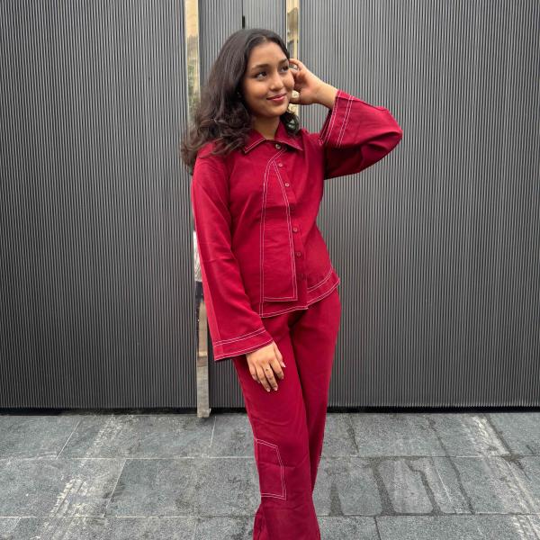 Faux Denim asymmetrical Co-Ord